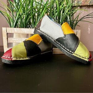 HONGU Leather Patchwork Women’s Loafers